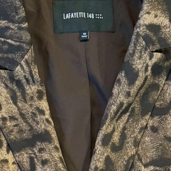 Lafayette 148 New York Animal Print Wool Blazer - Picture 6 of 10
